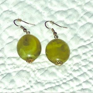 Olive green earrings